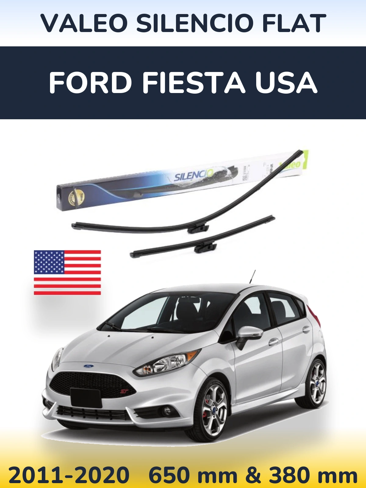 Torkarblad Valeo Silencio Flat för Ford Fiesta USA