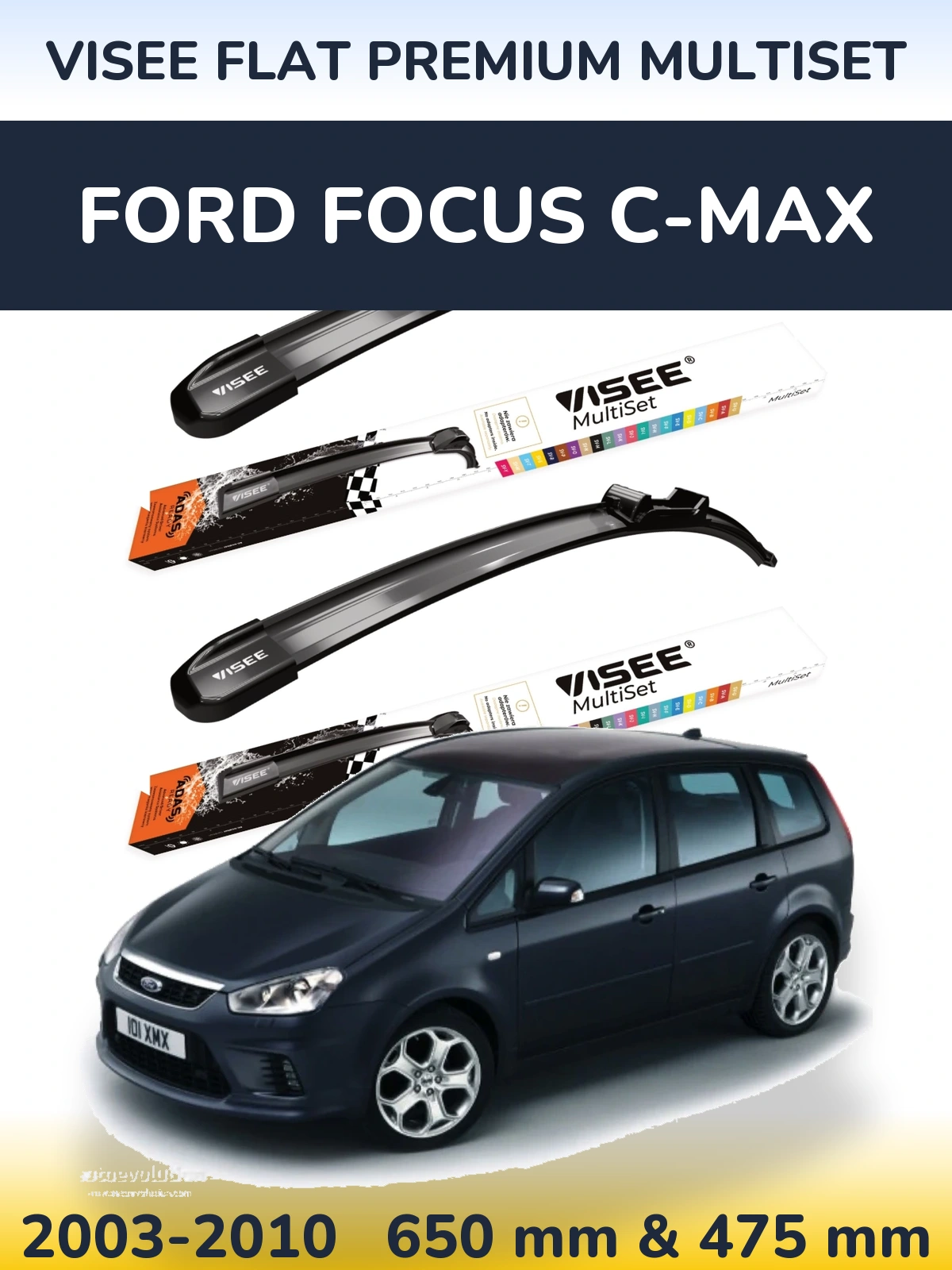 Torkarblad VISEE FLAT PREMIUM MultiSet för Ford Focus C-MAX