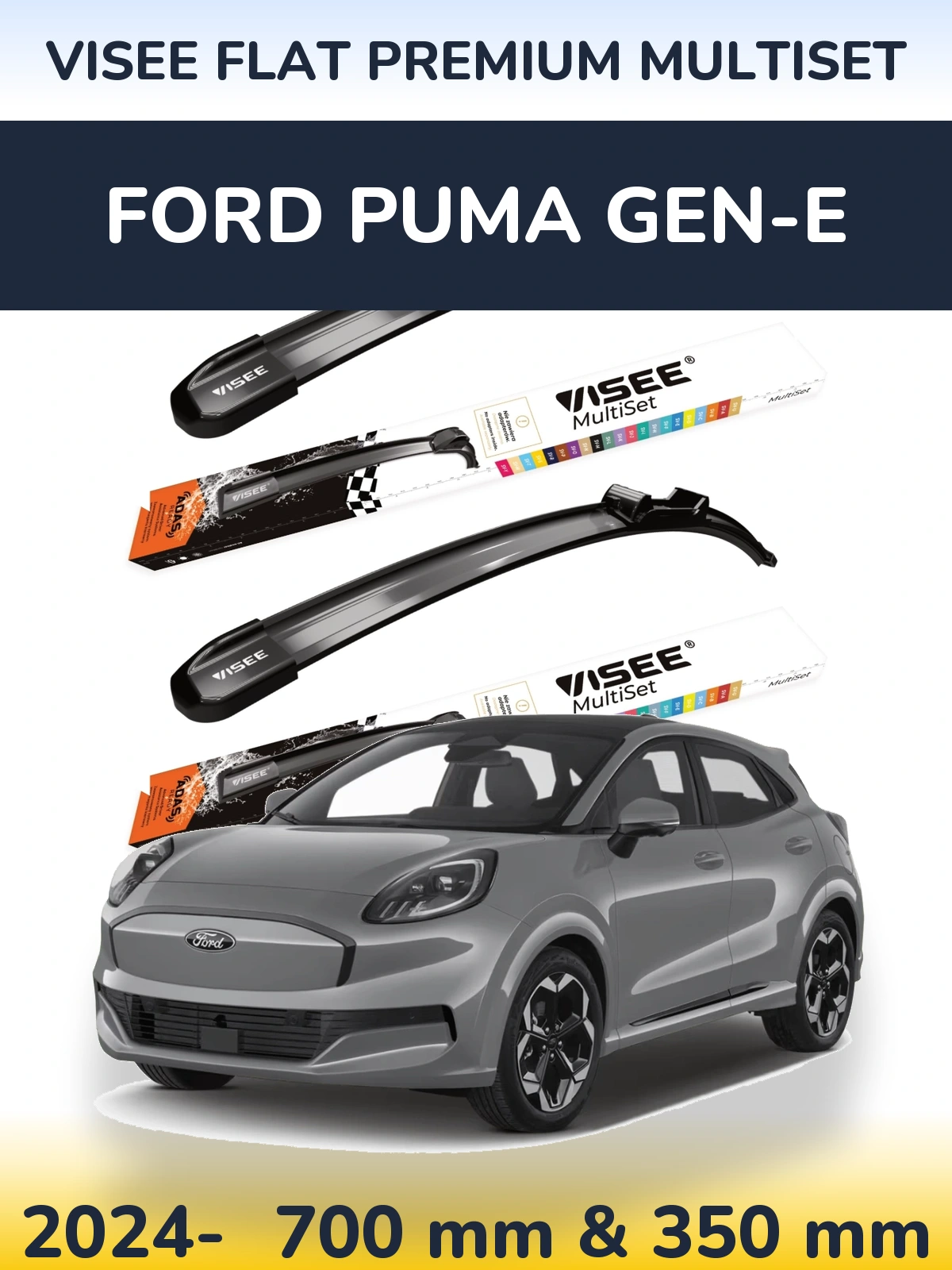 Torkarblad VISEE FLAT PREMIUM MultiSet för Ford Puma Gen-E