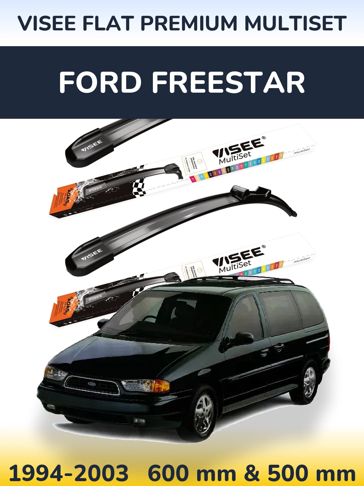 Torkarblad VISEE FLAT PREMIUM MultiSet för Ford Freestar