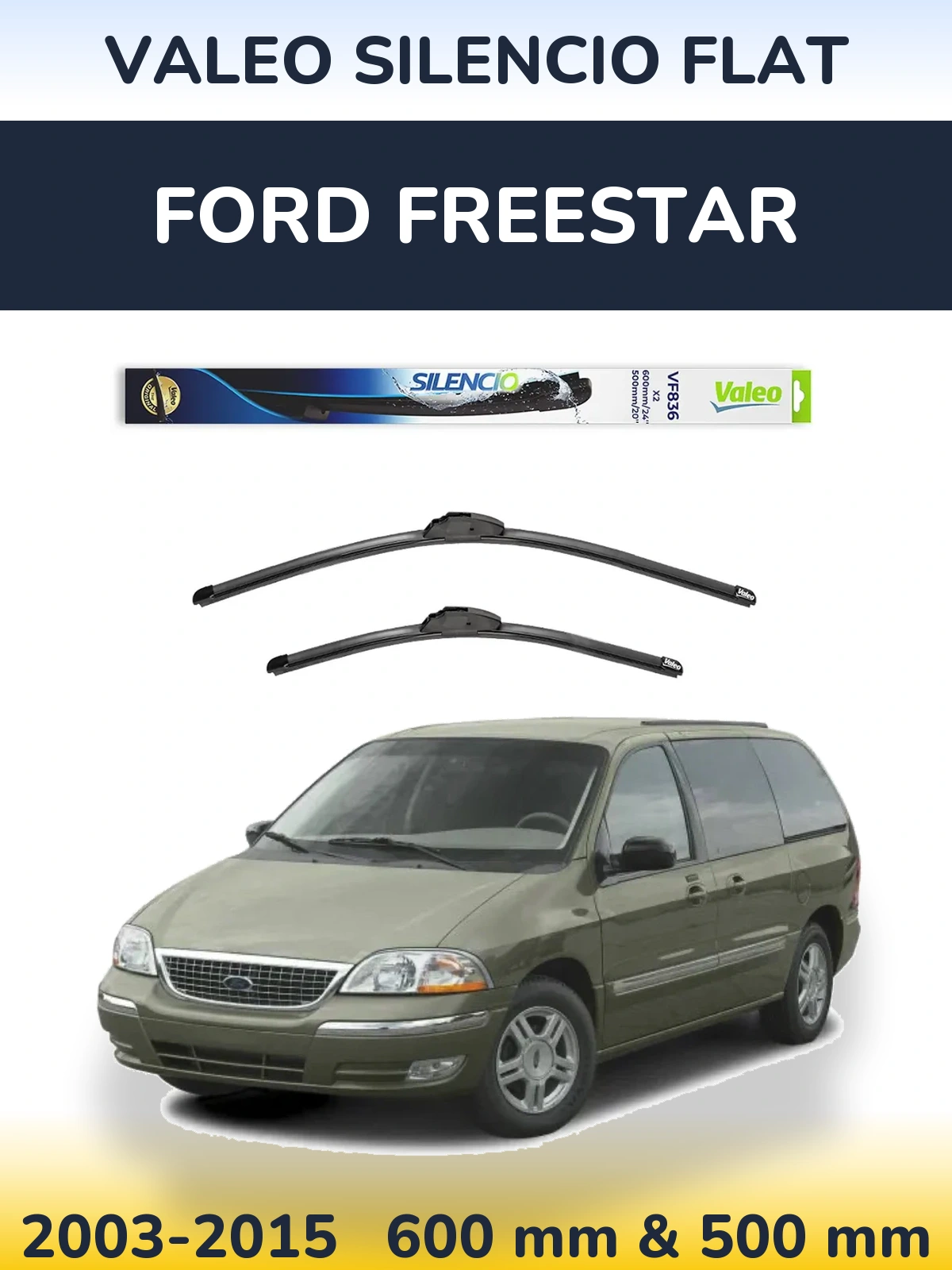 Torkarblad Valeo Silencio Flat för Ford Freestar