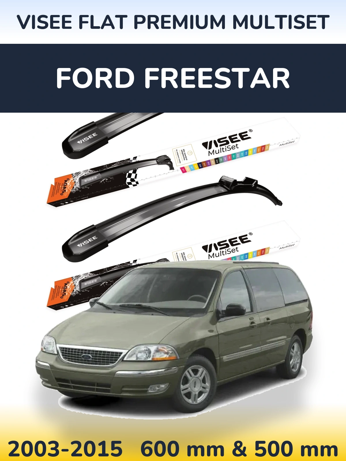 Torkarblad VISEE FLAT PREMIUM MultiSet för Ford Freestar
