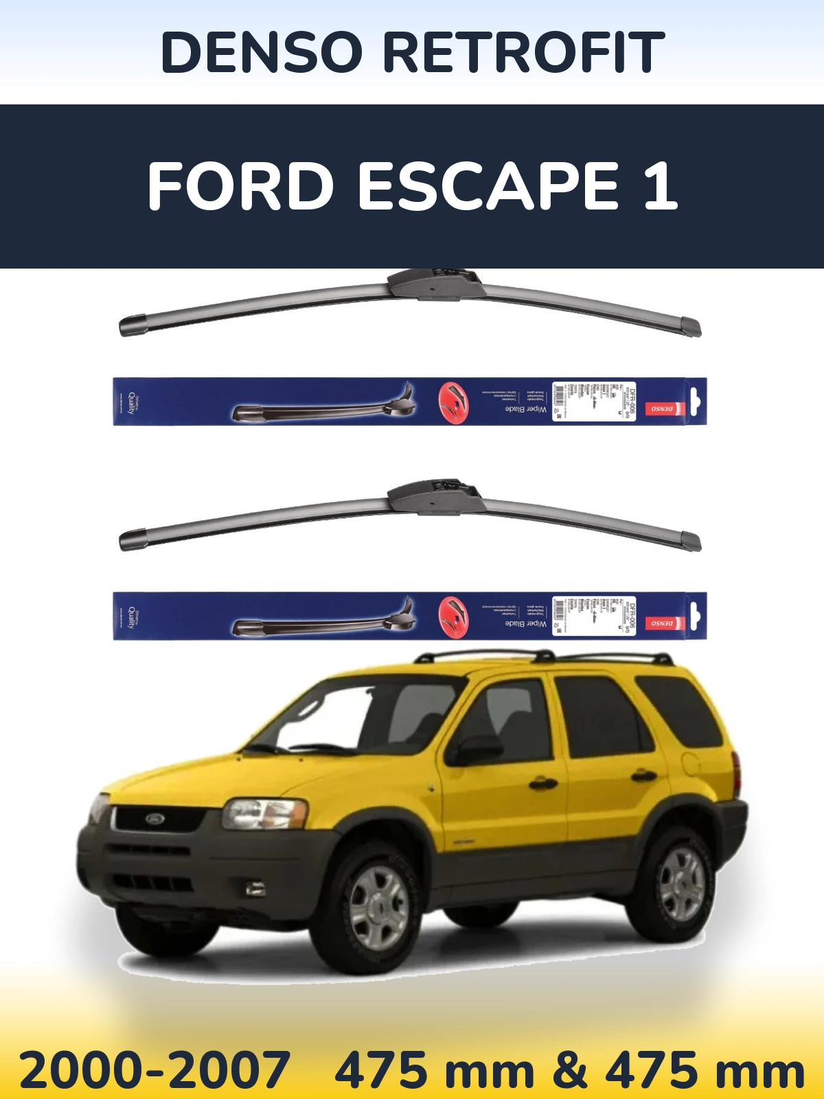 Комплект передних дворников Denso Retrofit 475 & 475 мм для Ford Escape 1 2000-2007