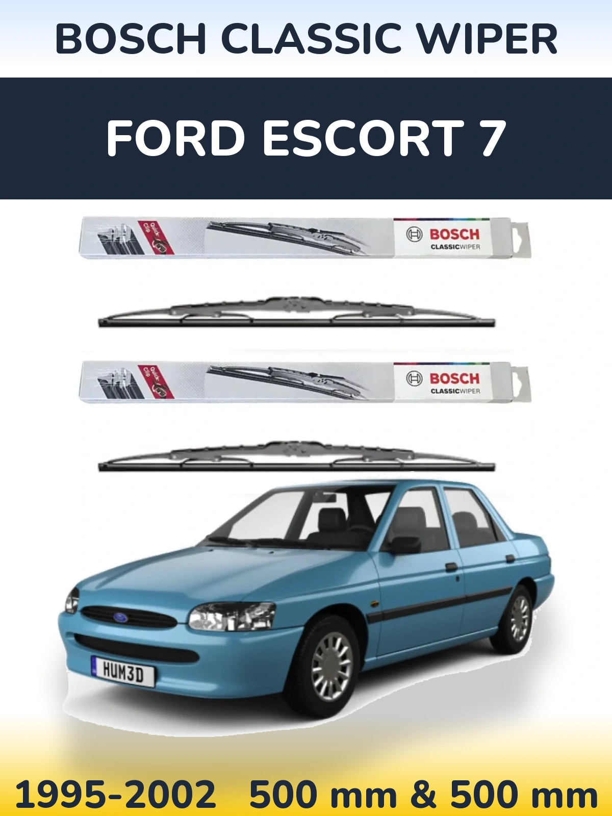 Torkarblad BOSCH Classic Wiper för Ford Escort 7