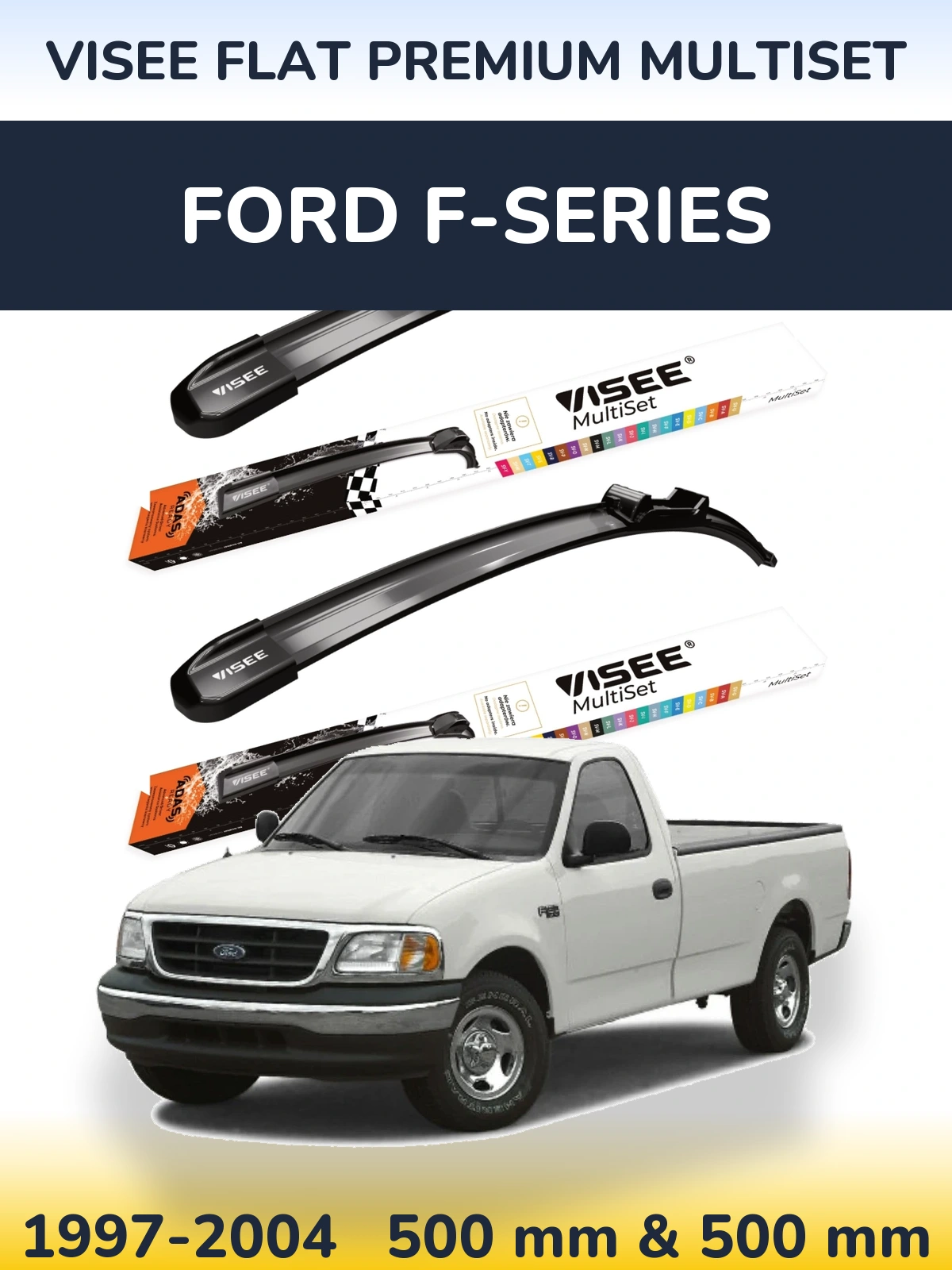 Torkarblad VISEE FLAT PREMIUM MultiSet för Ford F-series