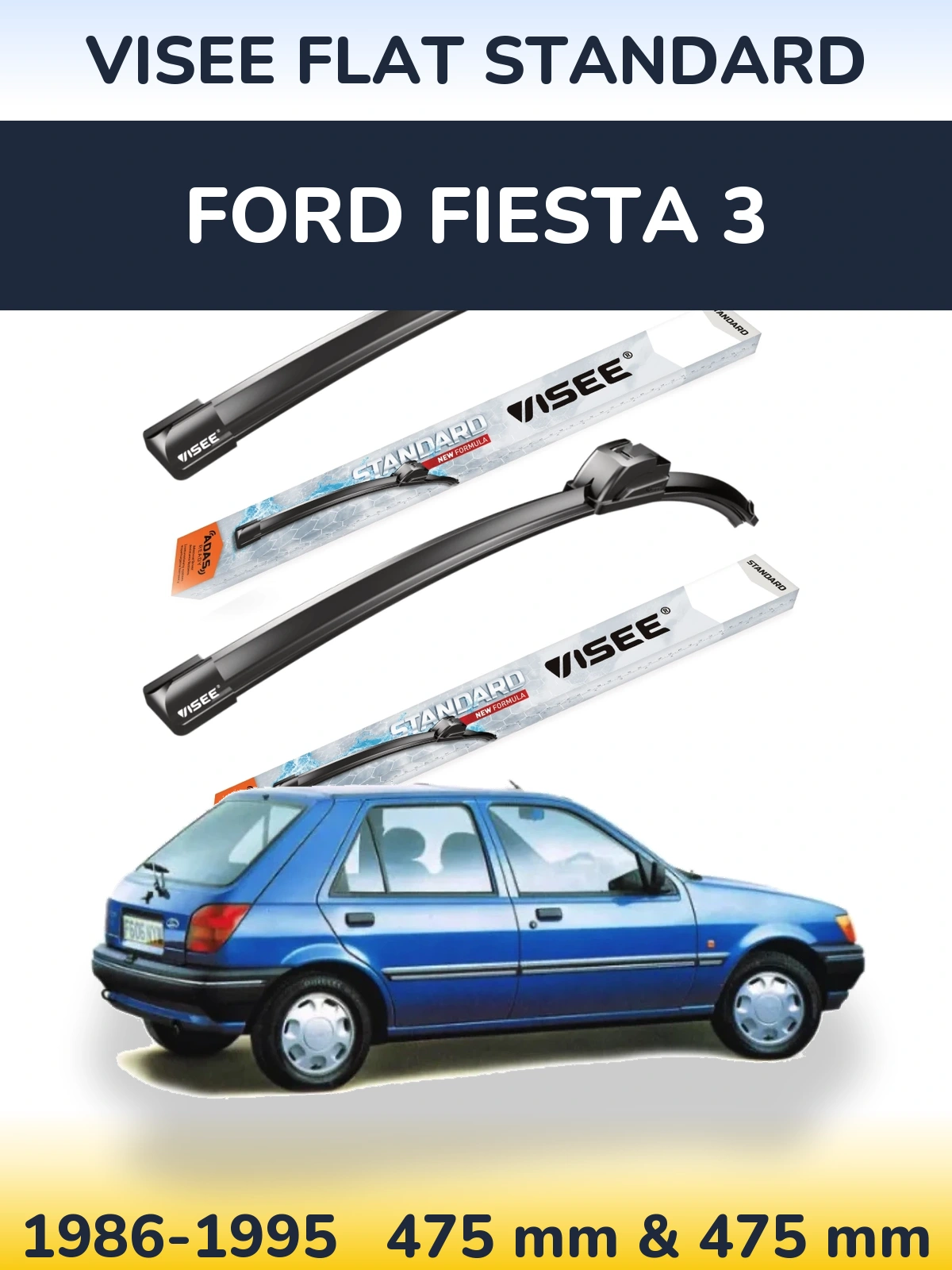 Torkarblad VISEE FLAT STANDARD för Ford Fiesta 3