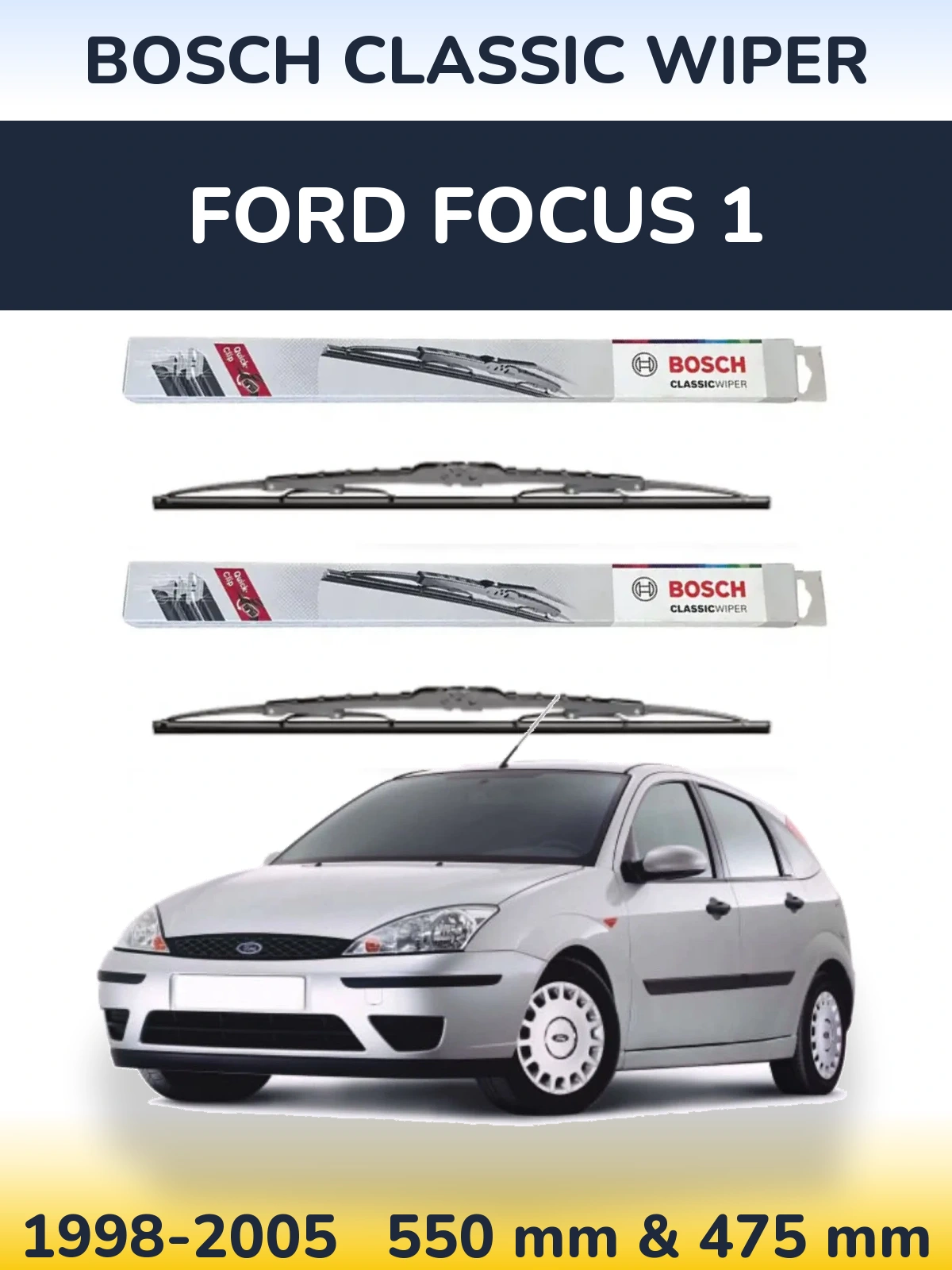 Torkarblad BOSCH Classic Wiper för Ford Focus 1