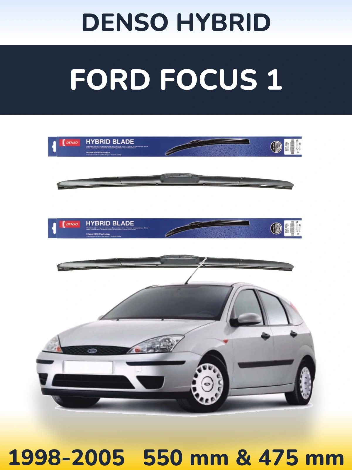 Torkarblad Denso Hybrid för Ford Focus 1