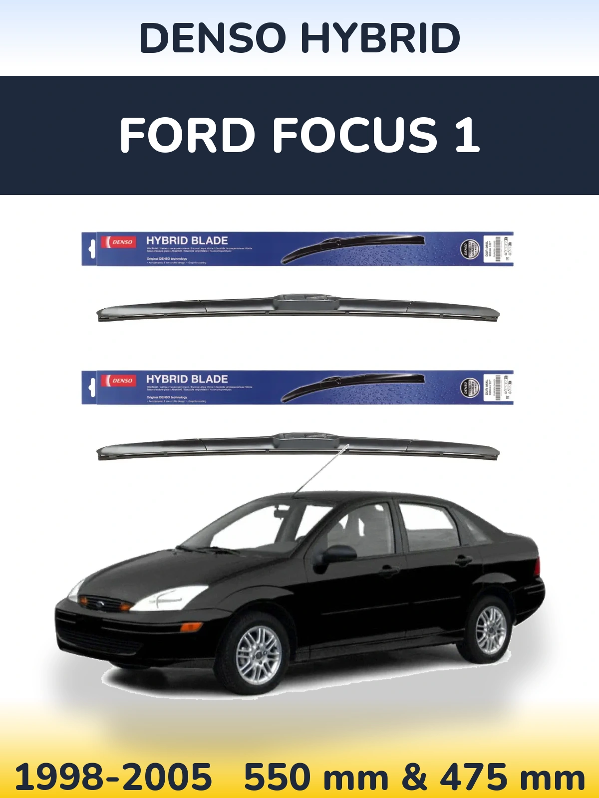 Torkarblad Denso Hybrid för Ford Focus 1
