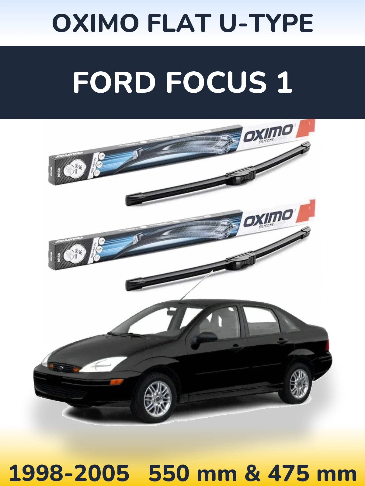 Torkarblad Oximo Flat U-type för Ford Focus 1