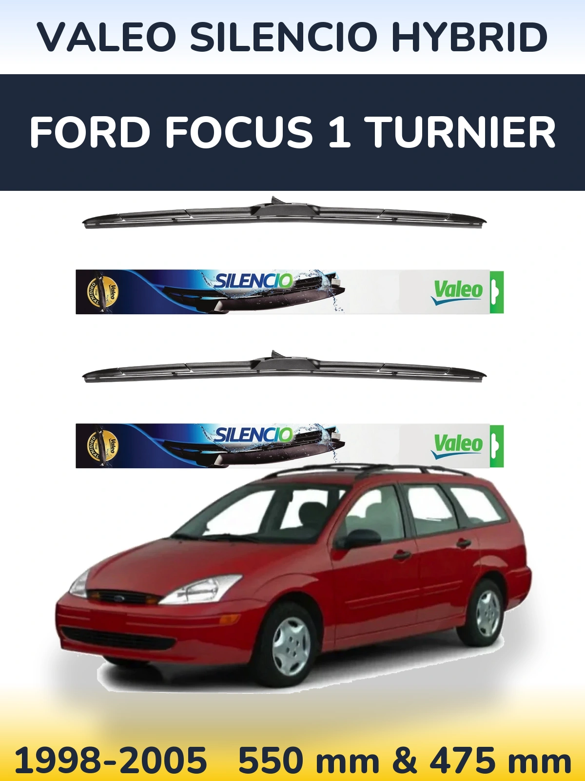 Torkarblad Valeo Silencio Hybrid för Ford Focus 1 Turnier