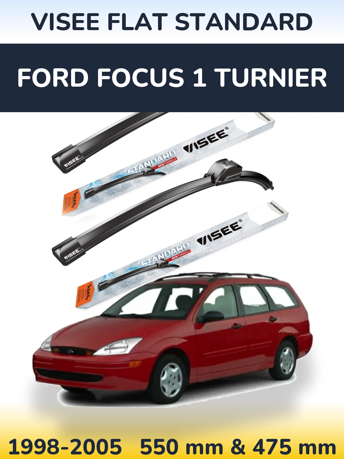 Torkarblad VISEE FLAT STANDARD för Ford Focus 1 Turnier