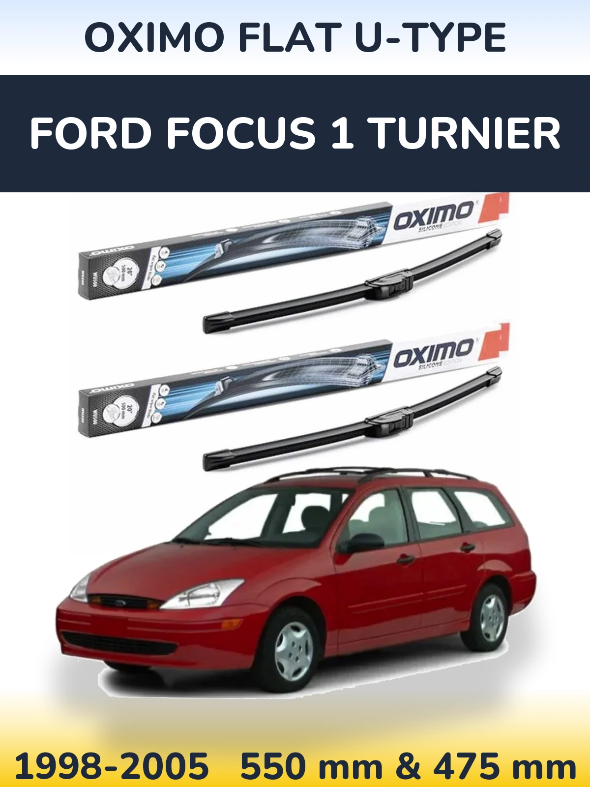 Torkarblad Oximo Flat U-type för Ford Focus 1 Turnier