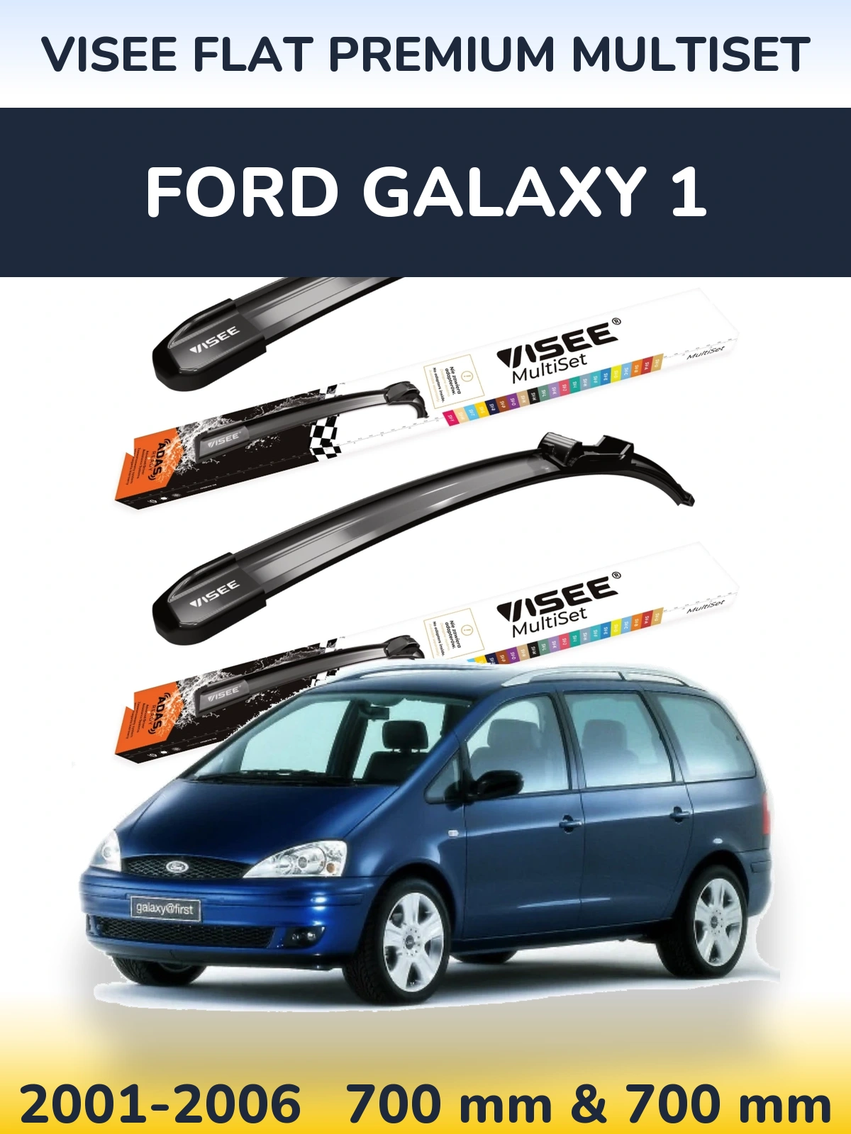 Torkarblad VISEE FLAT PREMIUM MultiSet för Ford Galaxy 1