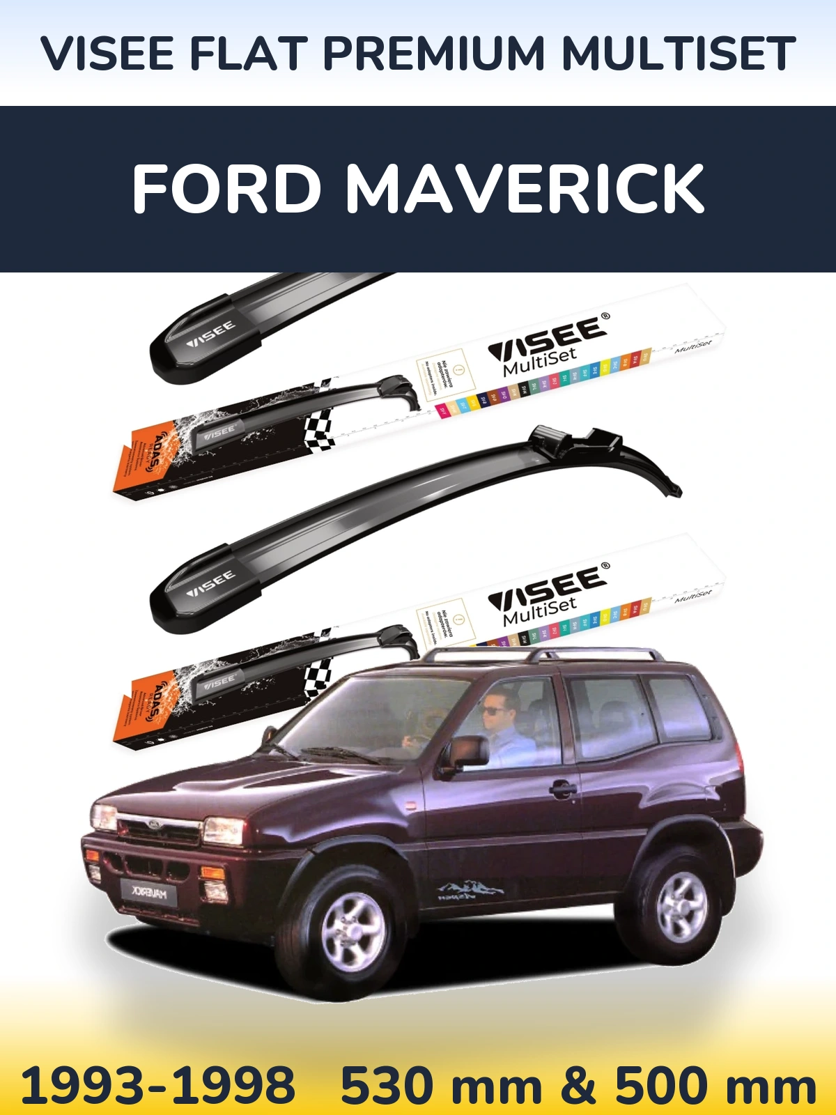 Torkarblad VISEE FLAT PREMIUM MultiSet för Ford Maverick
