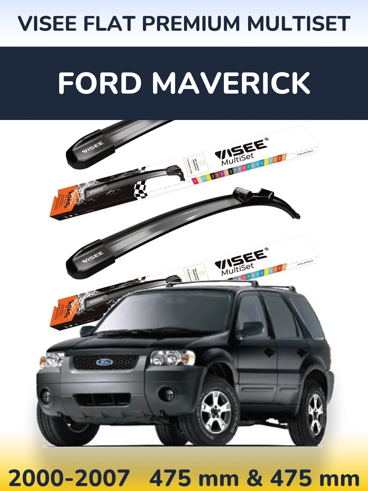 Torkarblad VISEE FLAT PREMIUM MultiSet för Ford Maverick