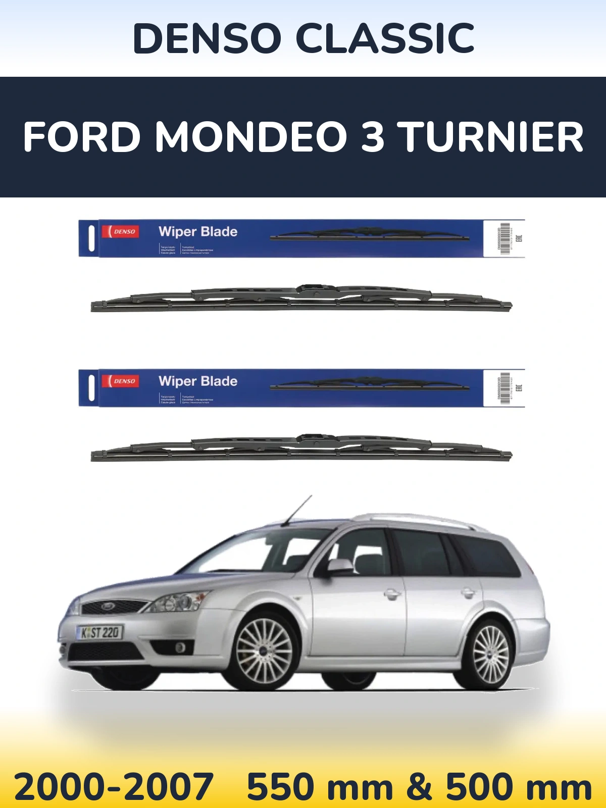 Torkarblad Denso Classic för Ford Mondeo 3 Turnier