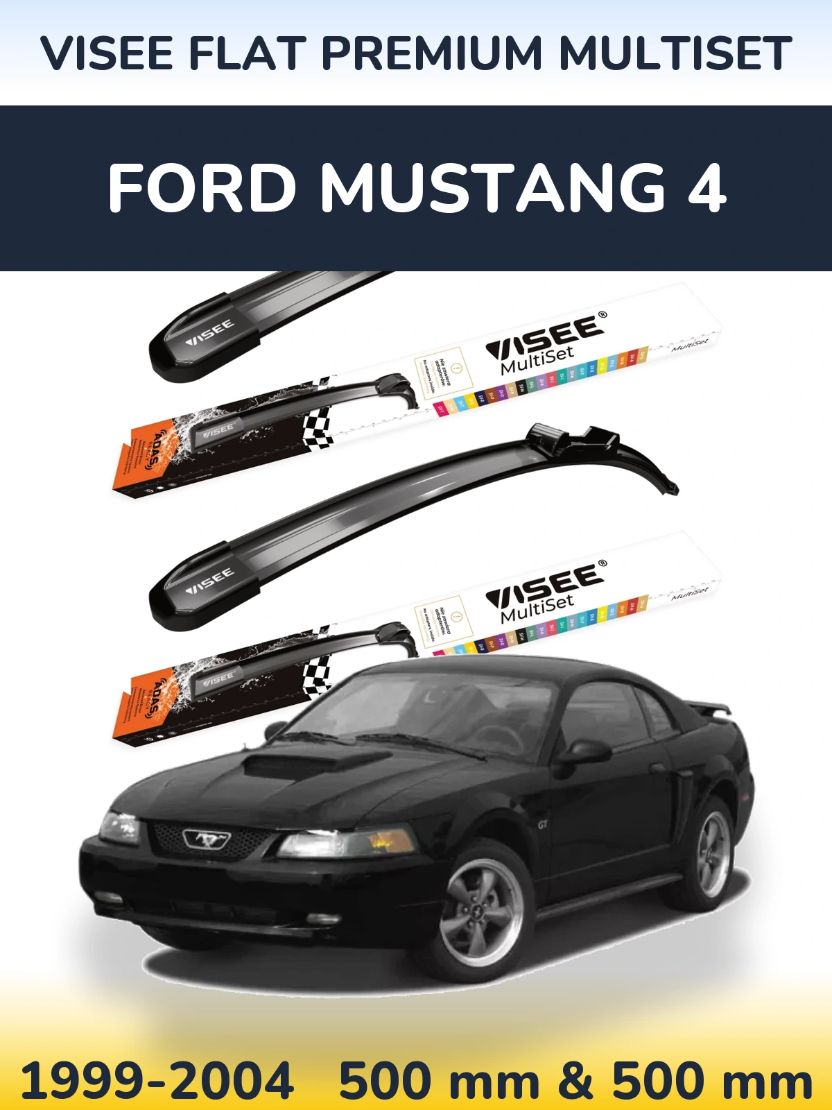Torkarblad VISEE FLAT PREMIUM MultiSet för Ford Mustang 4