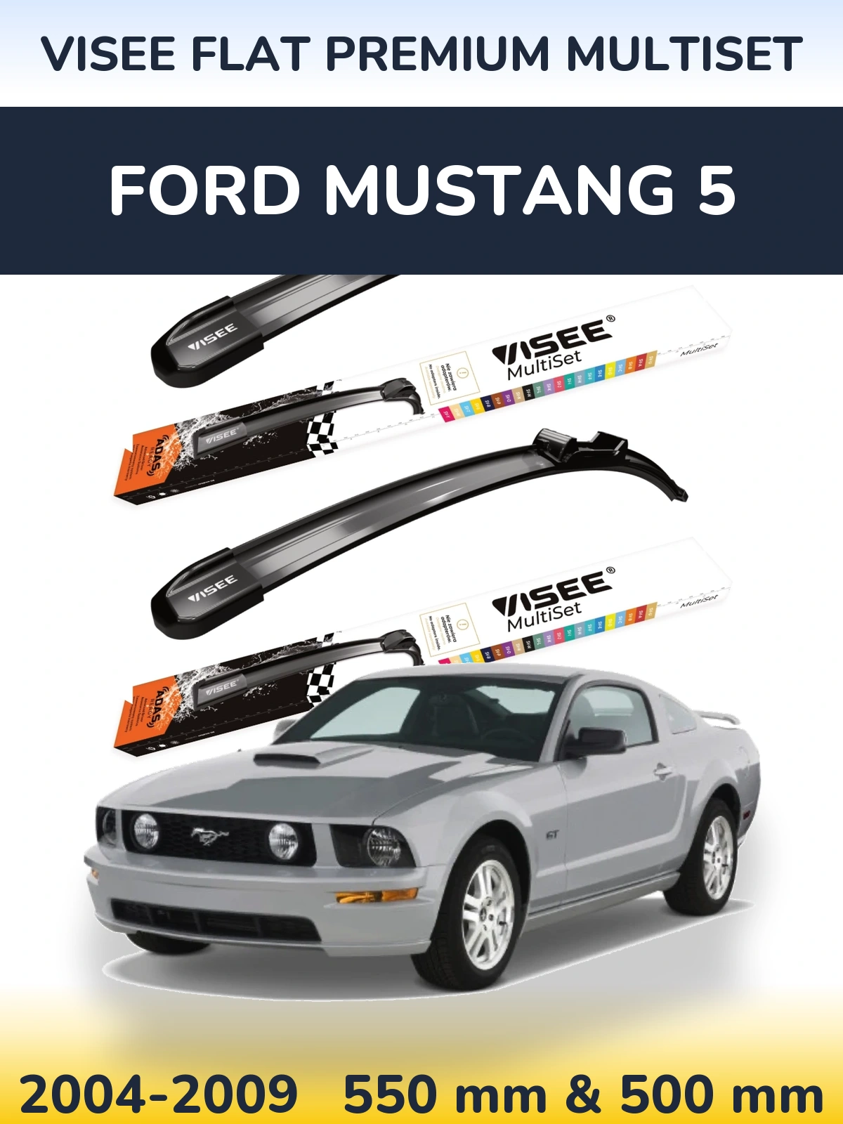 Torkarblad VISEE FLAT PREMIUM MultiSet för Ford Mustang 5