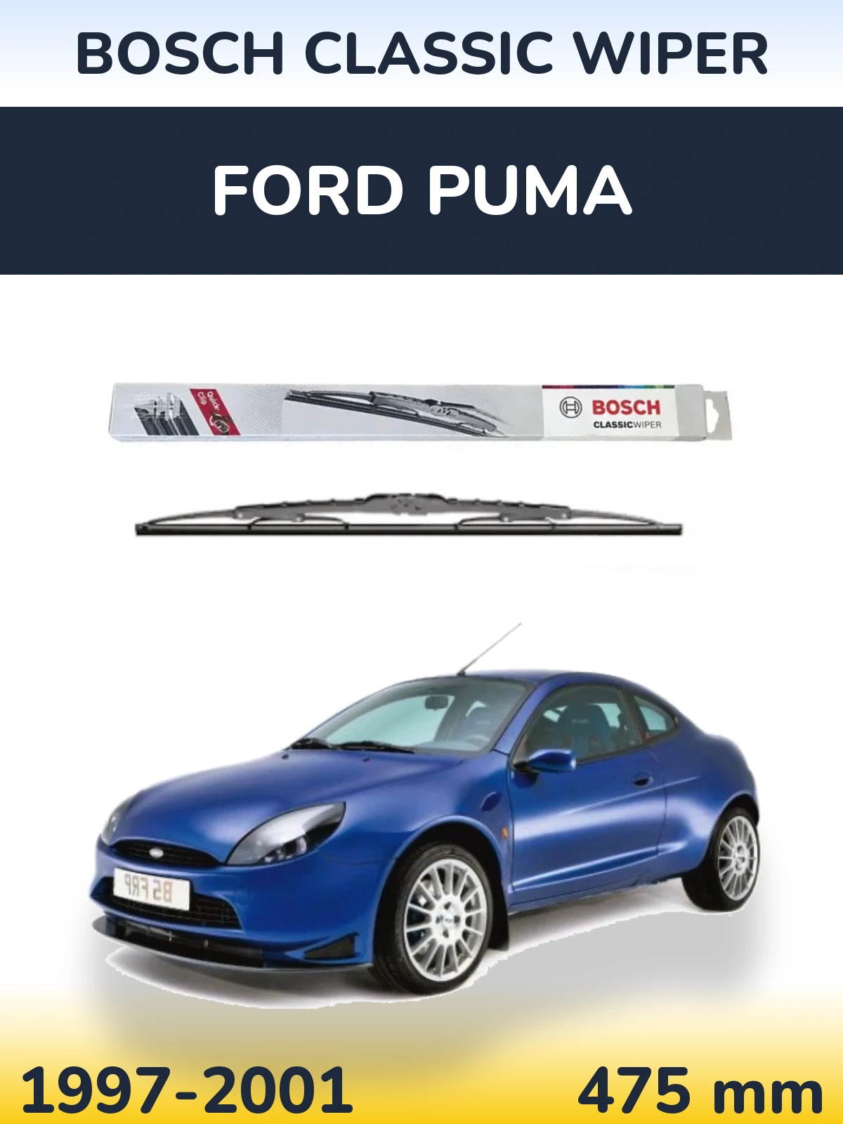 Задний дворник BOSCH Classic Wiper 475 мм для Ford Puma 1997-2001