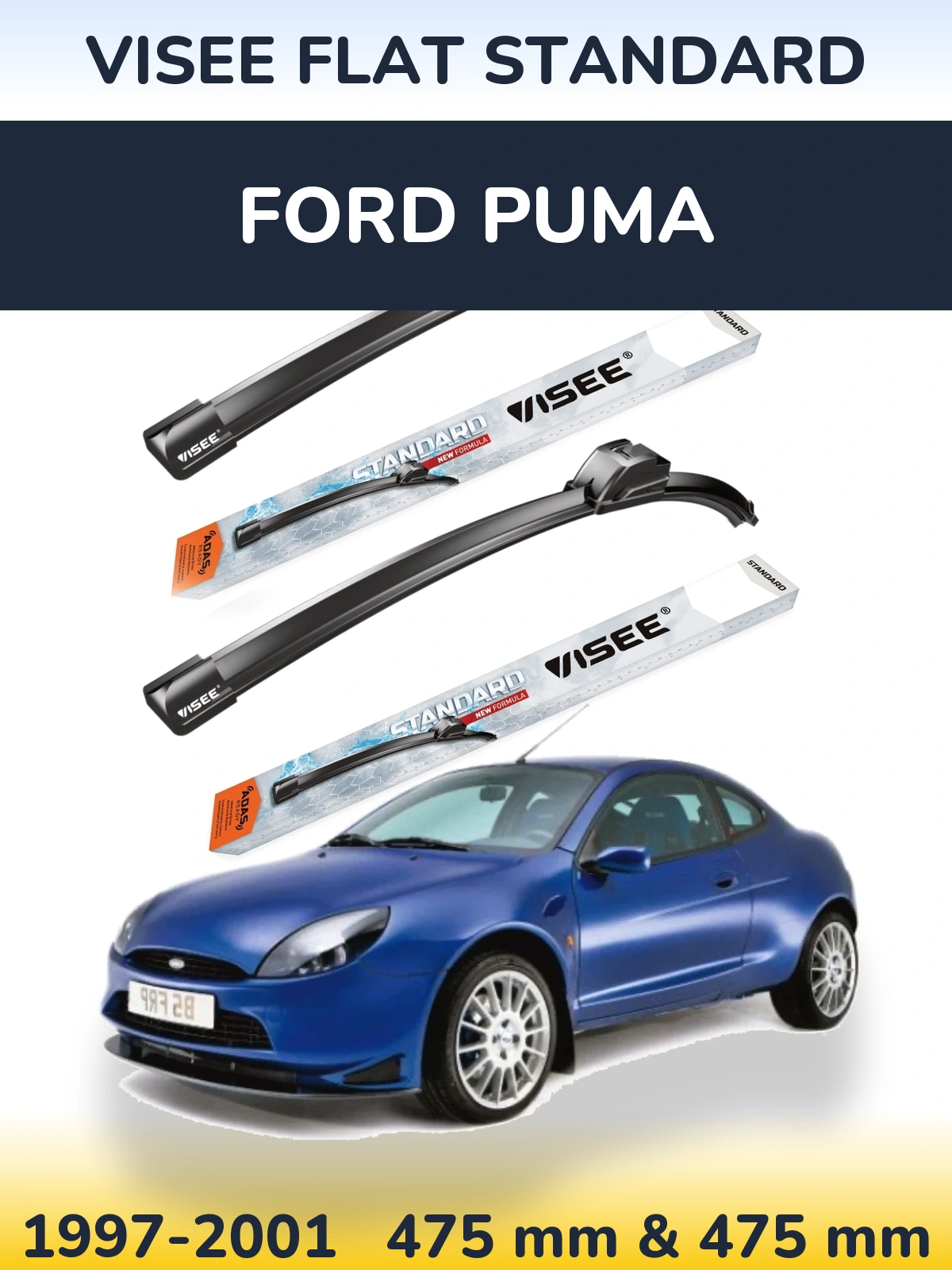 Torkarblad VISEE FLAT STANDARD för Ford Puma