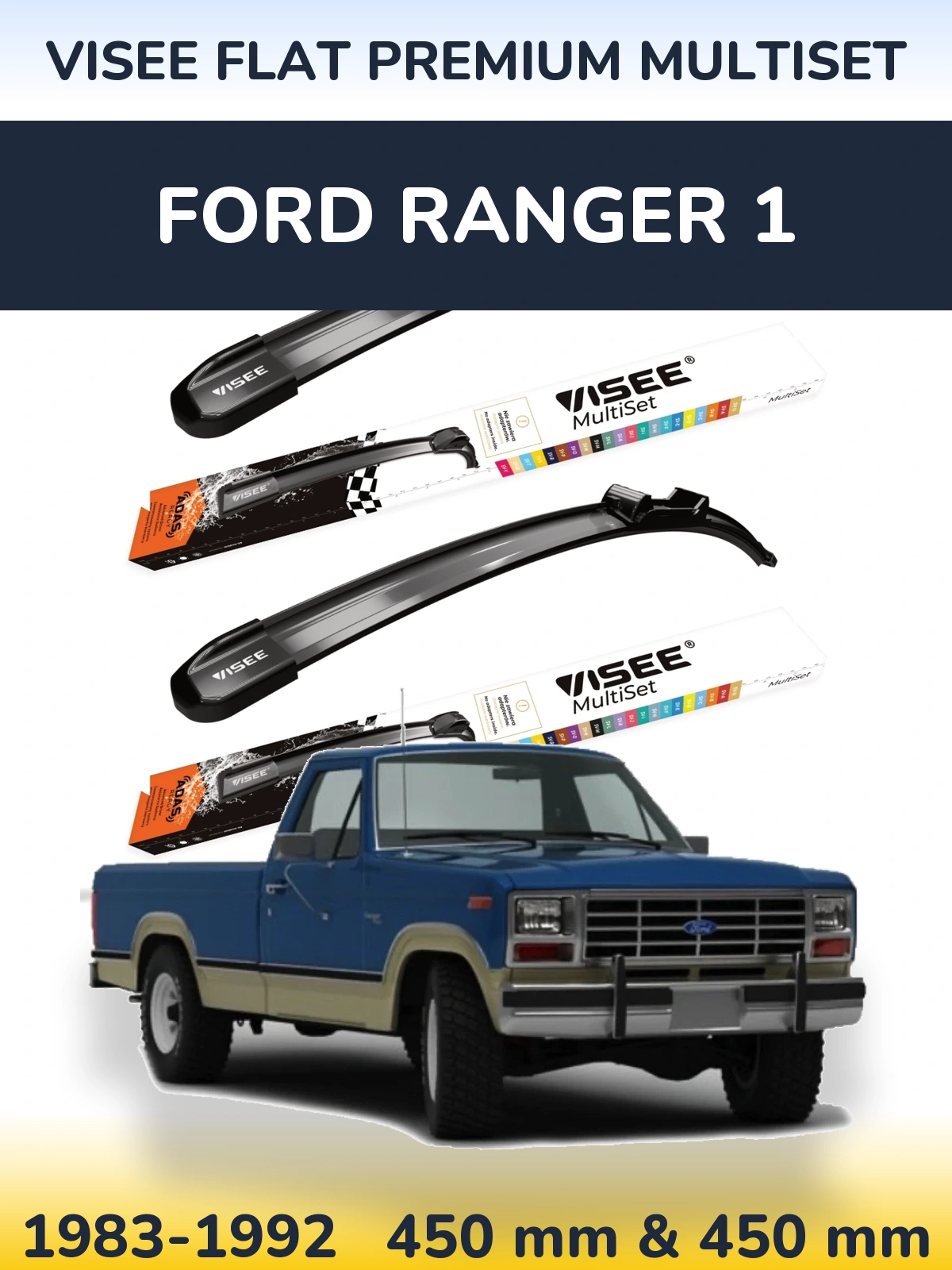 Torkarblad VISEE FLAT PREMIUM MultiSet för Ford Ranger 1