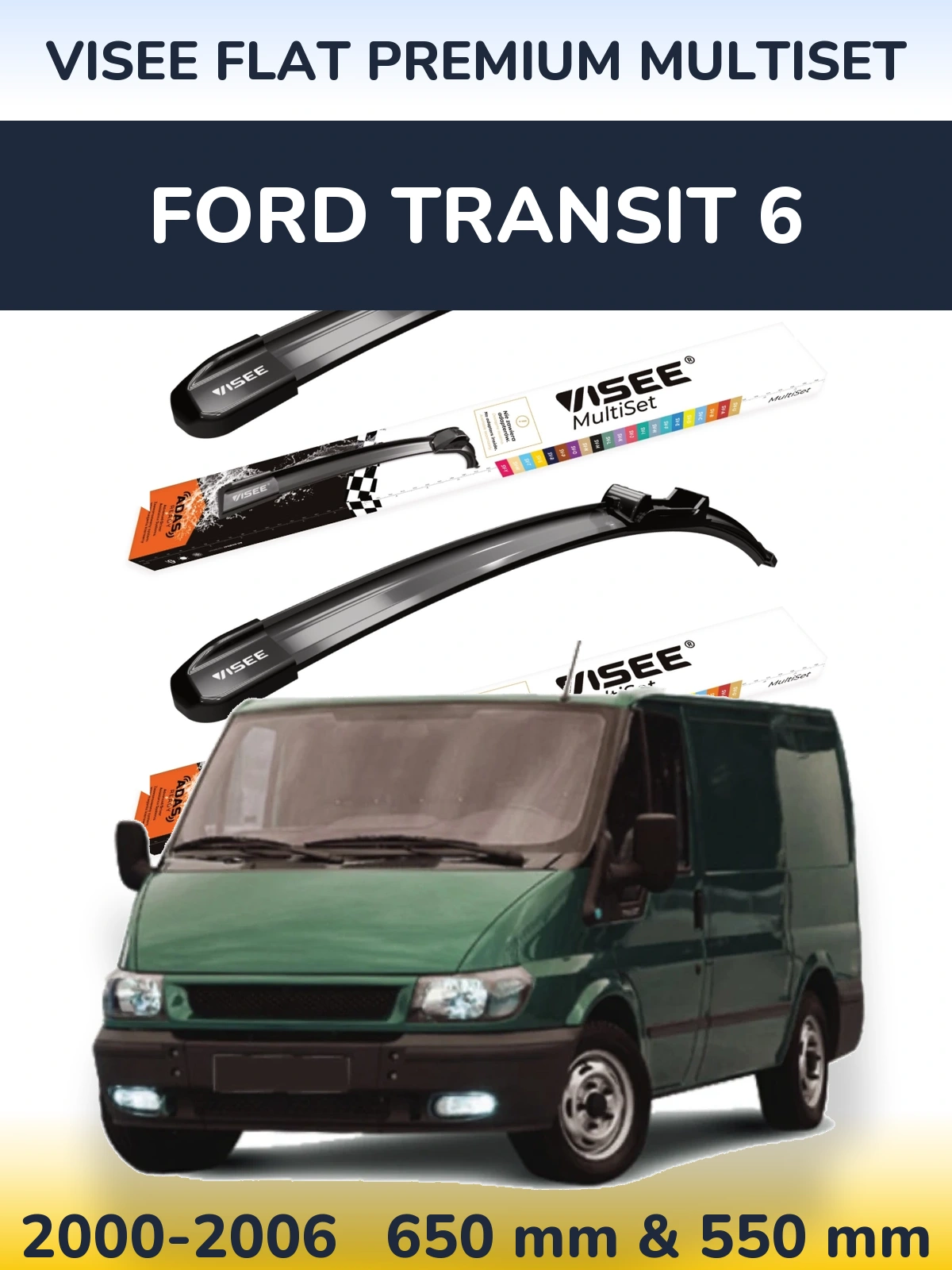 Torkarblad VISEE FLAT PREMIUM MultiSet för Ford Transit 6
