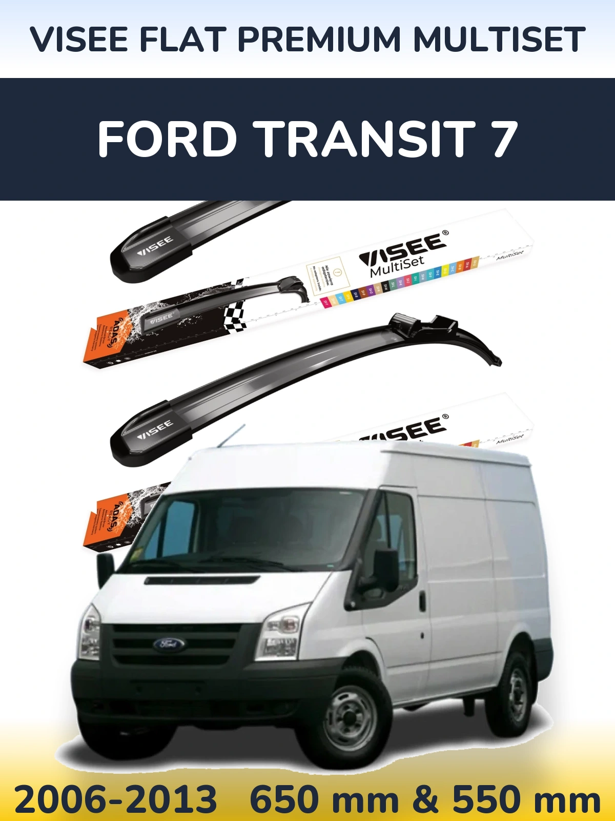 Torkarblad VISEE FLAT PREMIUM MultiSet för Ford Transit 7