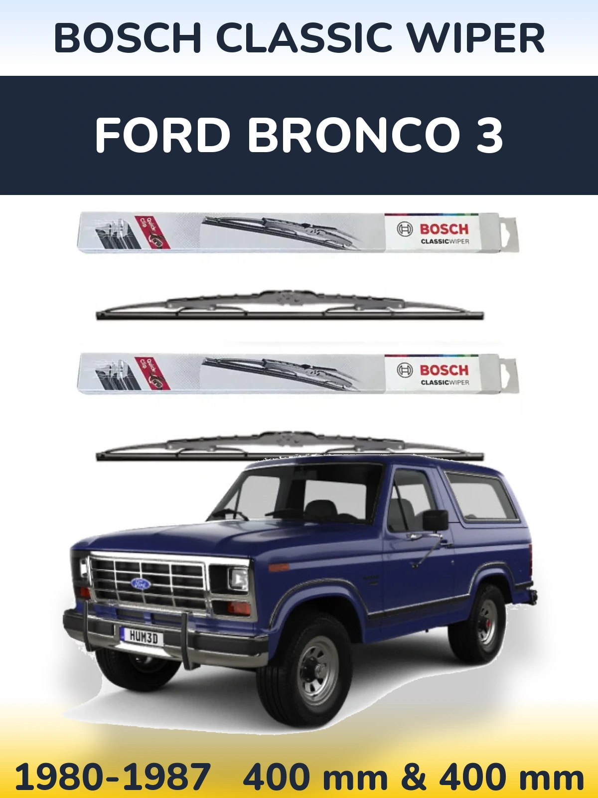 Torkarblad BOSCH Classic Wiper för Ford Bronco 3
