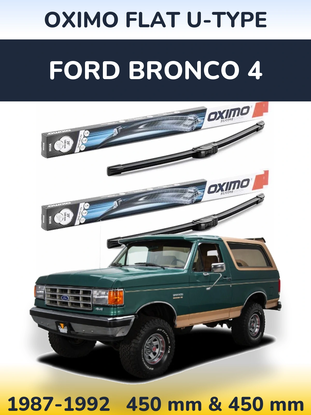 Torkarblad Oximo Flat U-type för Ford Bronco 4