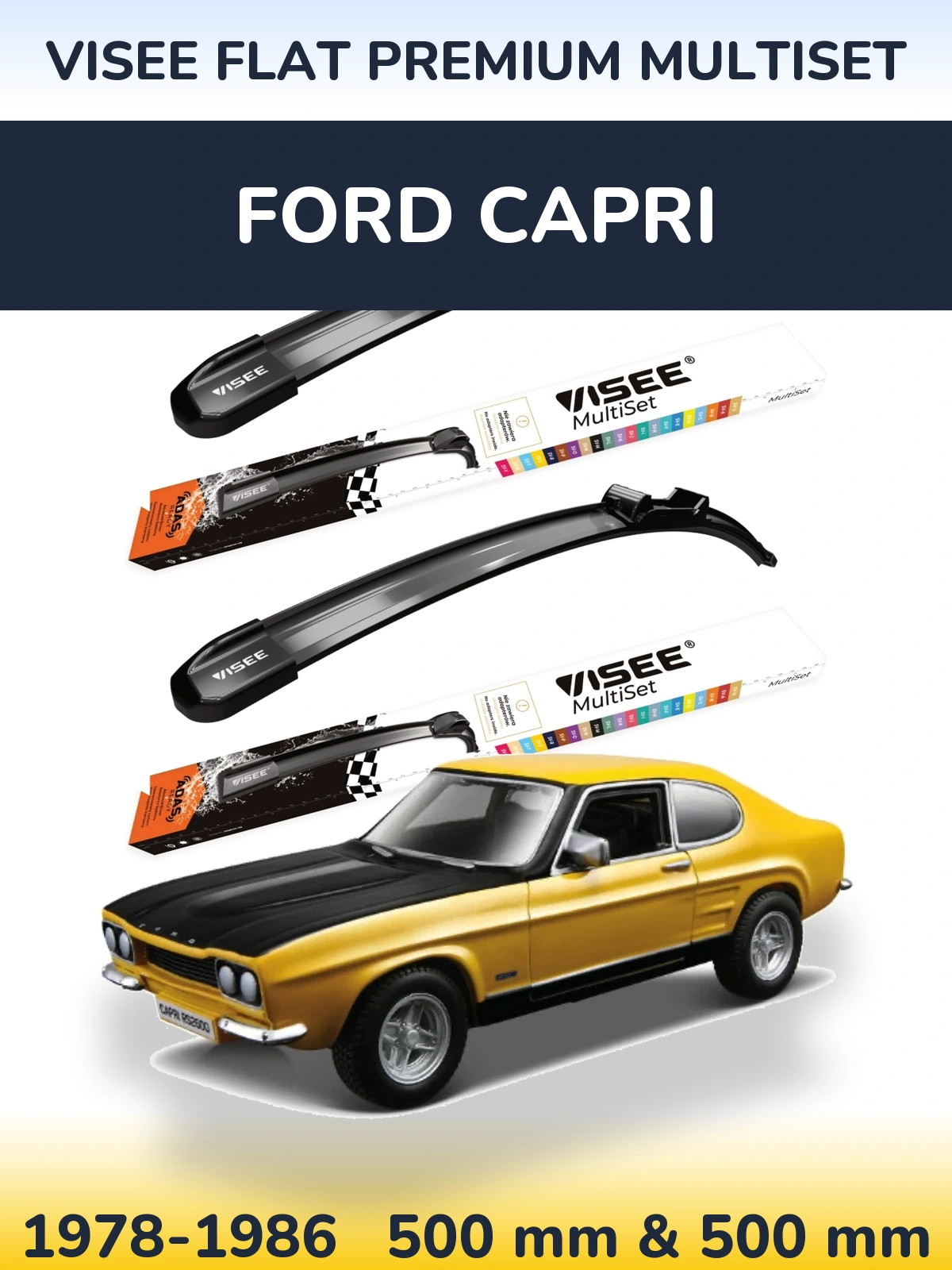 Torkarblad VISEE FLAT PREMIUM MultiSet för Ford Capri