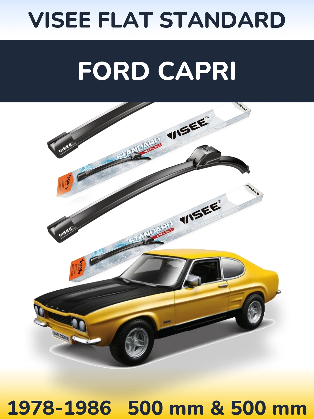 Torkarblad VISEE FLAT STANDARD för Ford Capri