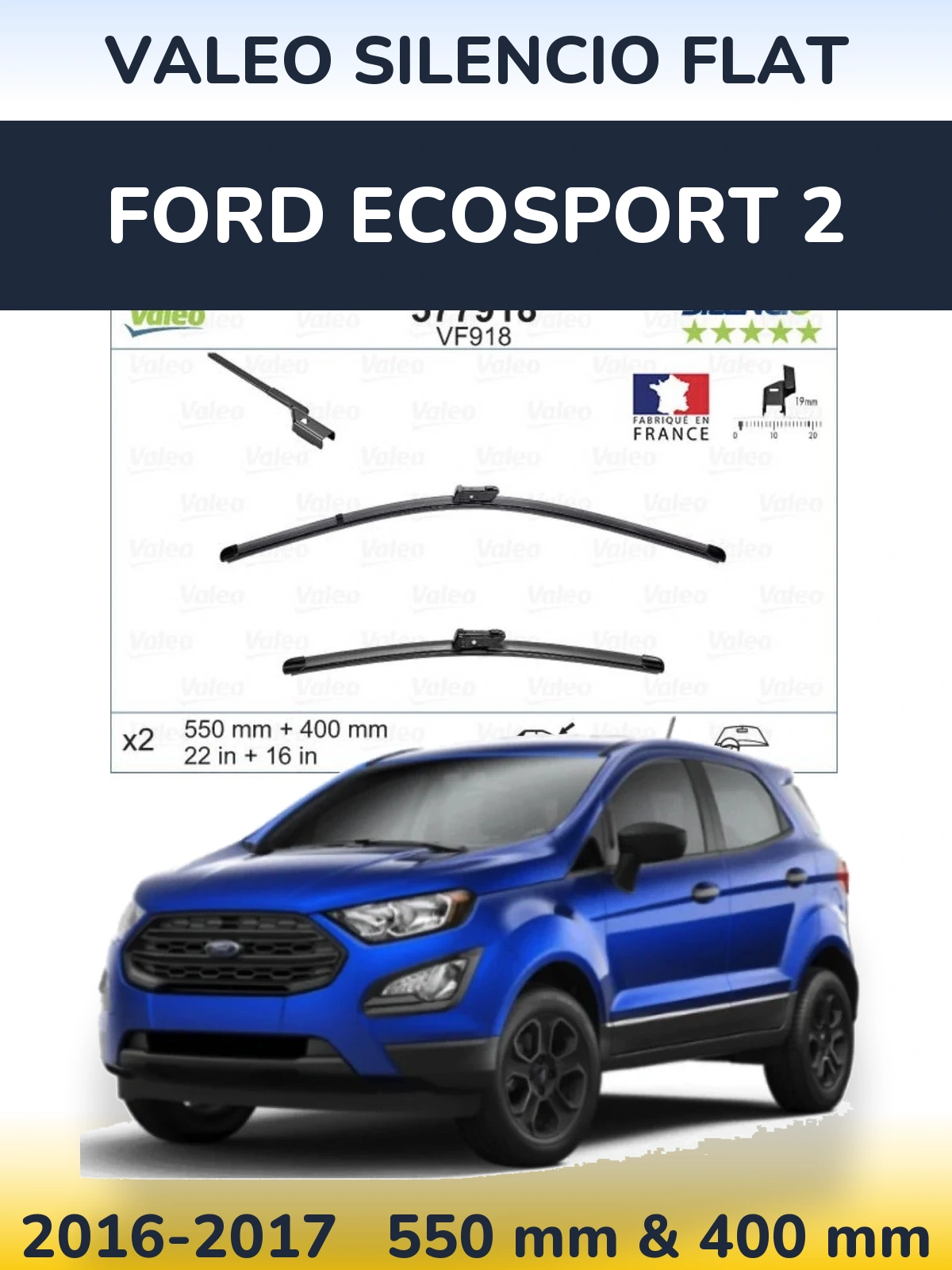 Torkarblad Valeo Silencio Flat för Ford EcoSport 2