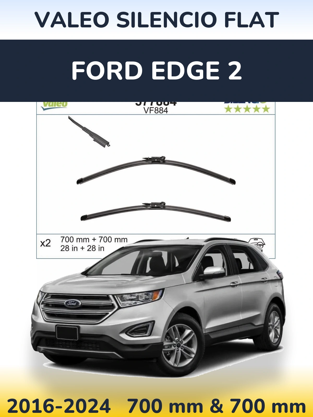 Torkarblad Valeo Silencio Flat för Ford Edge 2