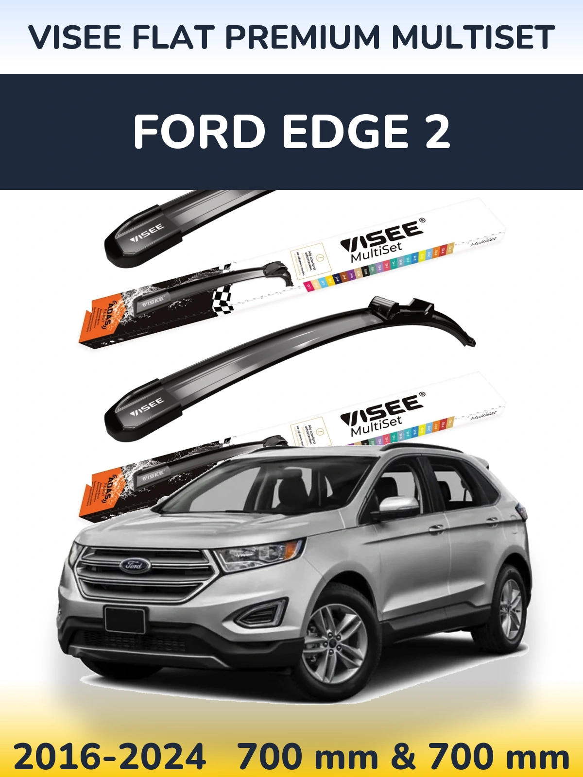 Torkarblad VISEE FLAT PREMIUM MultiSet för Ford Edge 2