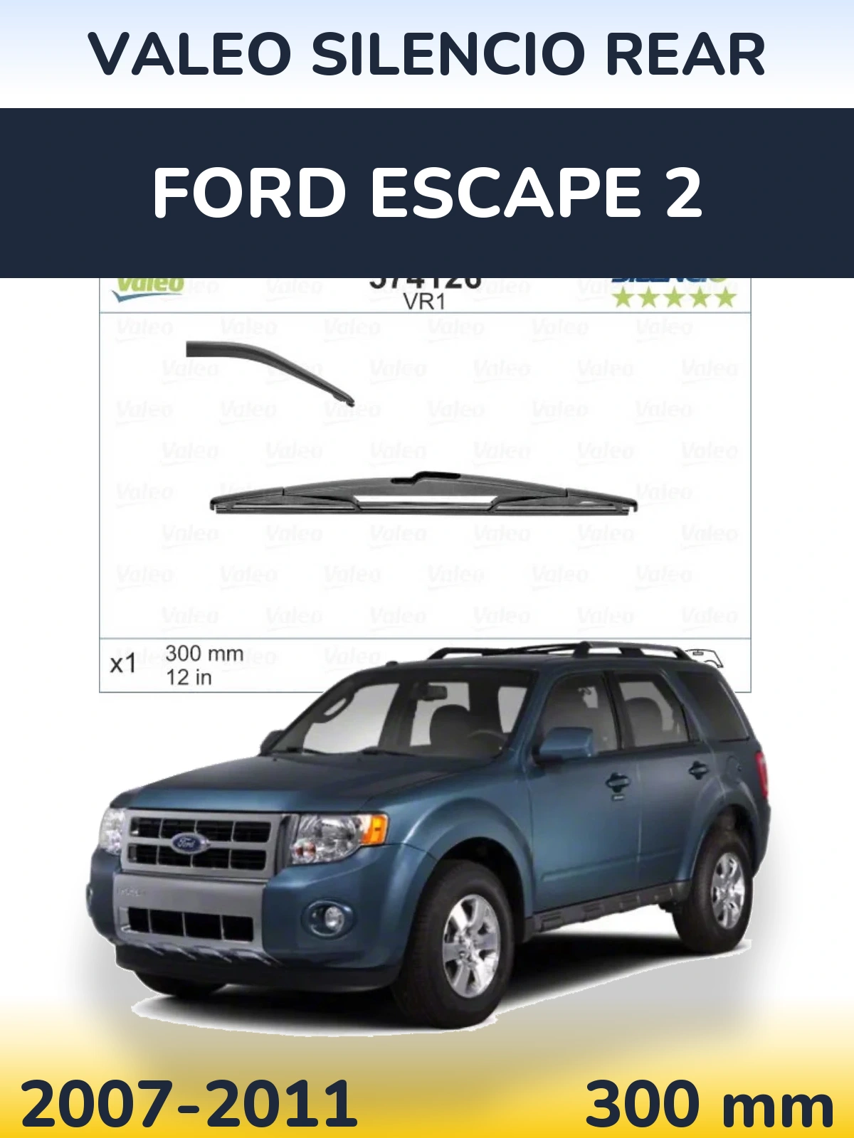 Задний дворник Valeo Silencio Rear 300 мм для Ford Escape 2 2007-2011
