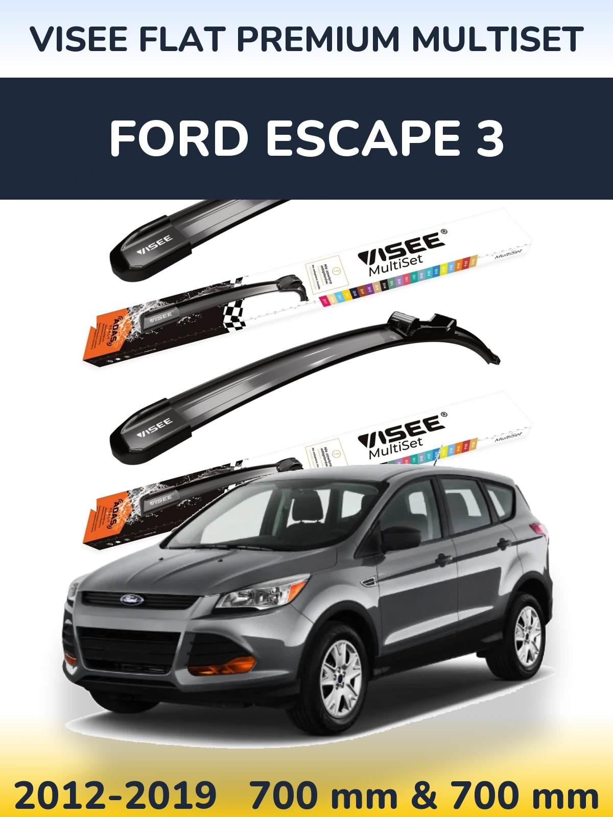 Torkarblad VISEE FLAT PREMIUM MultiSet för Ford Escape 3
