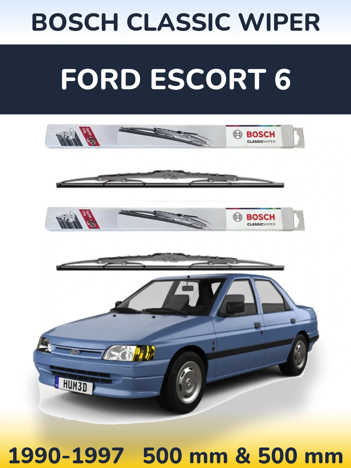 Torkarblad BOSCH Classic Wiper för Ford Escort 6