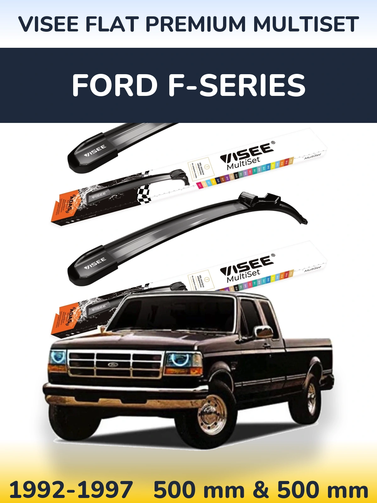 Torkarblad VISEE FLAT PREMIUM MultiSet för Ford F-series