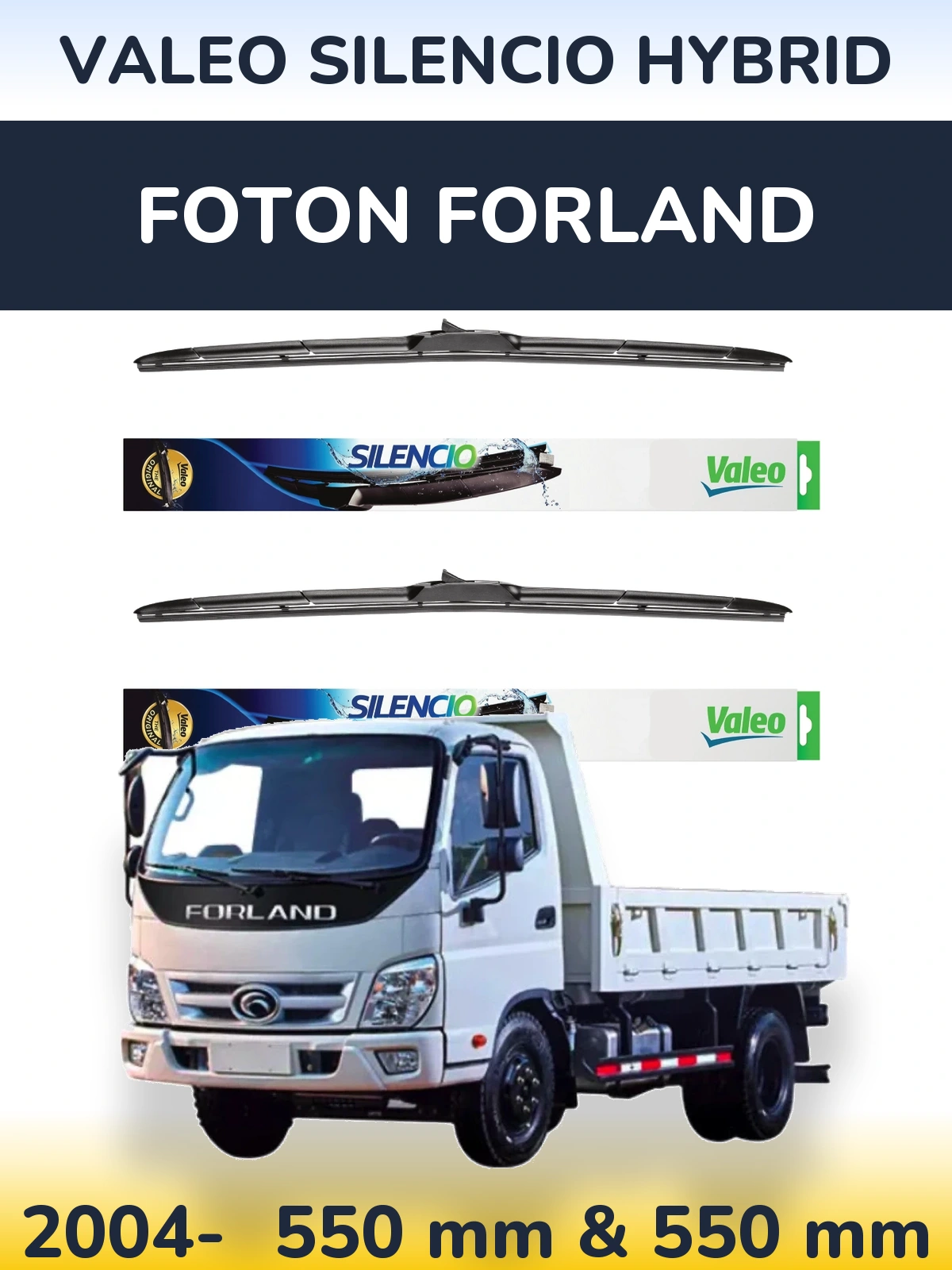 Torkarblad Valeo Silencio Hybrid för Foton Forland