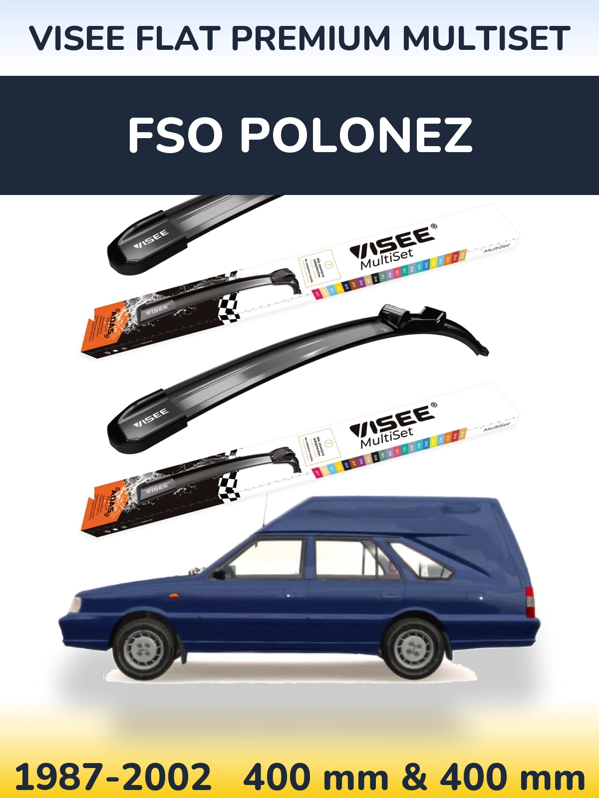 Torkarblad VISEE FLAT PREMIUM MultiSet för FSO Polonez