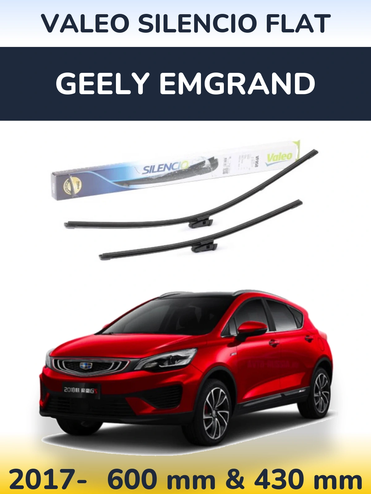 Torkarblad Valeo Silencio Flat för Geely Emgrand