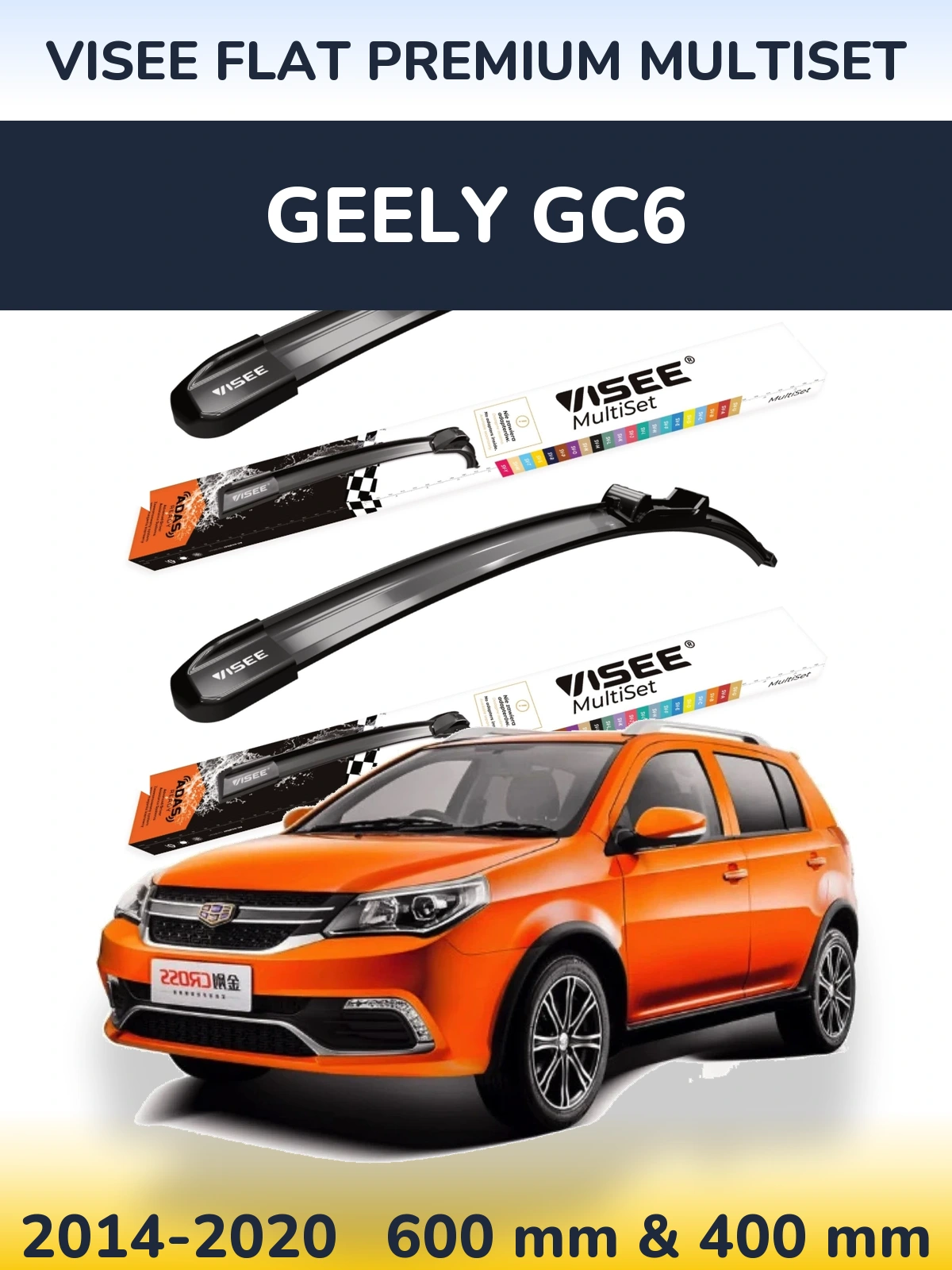Torkarblad VISEE FLAT PREMIUM MultiSet för Geely GC6