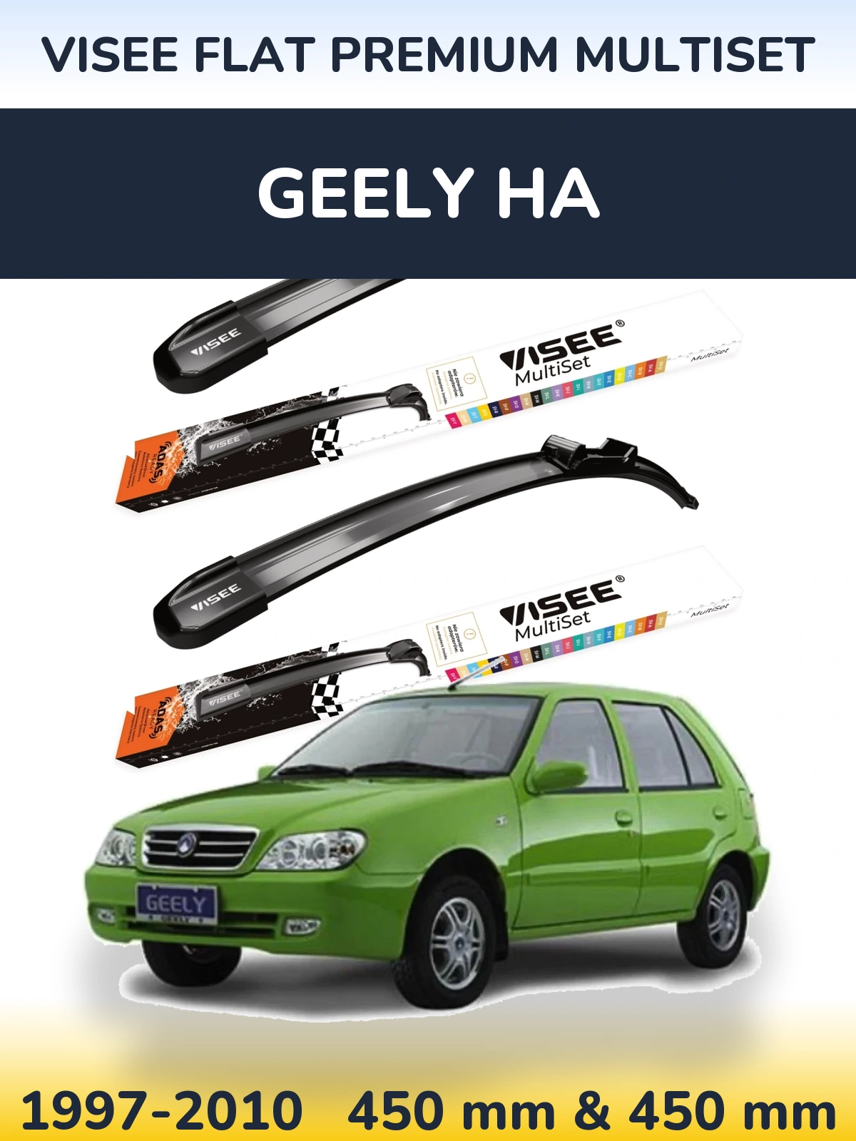 Torkarblad VISEE FLAT PREMIUM MultiSet för Geely HA