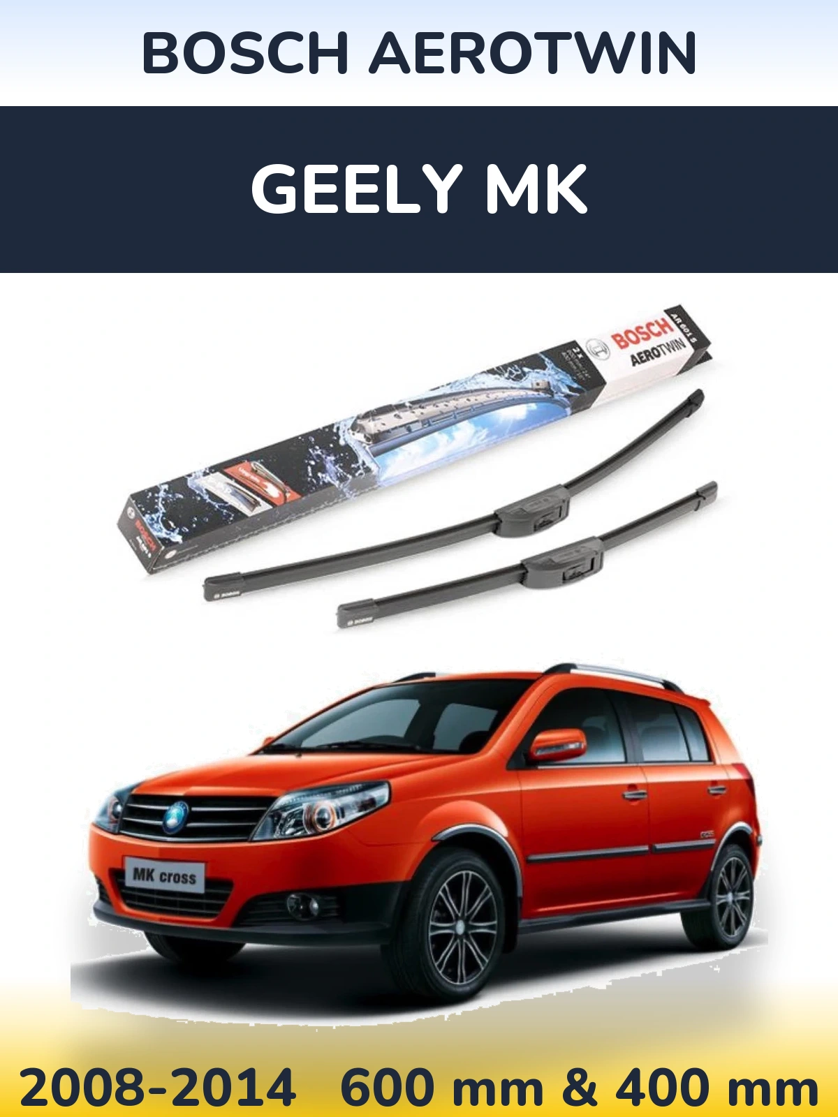 Torkarblad BOSCH AeroTwin för Geely MK