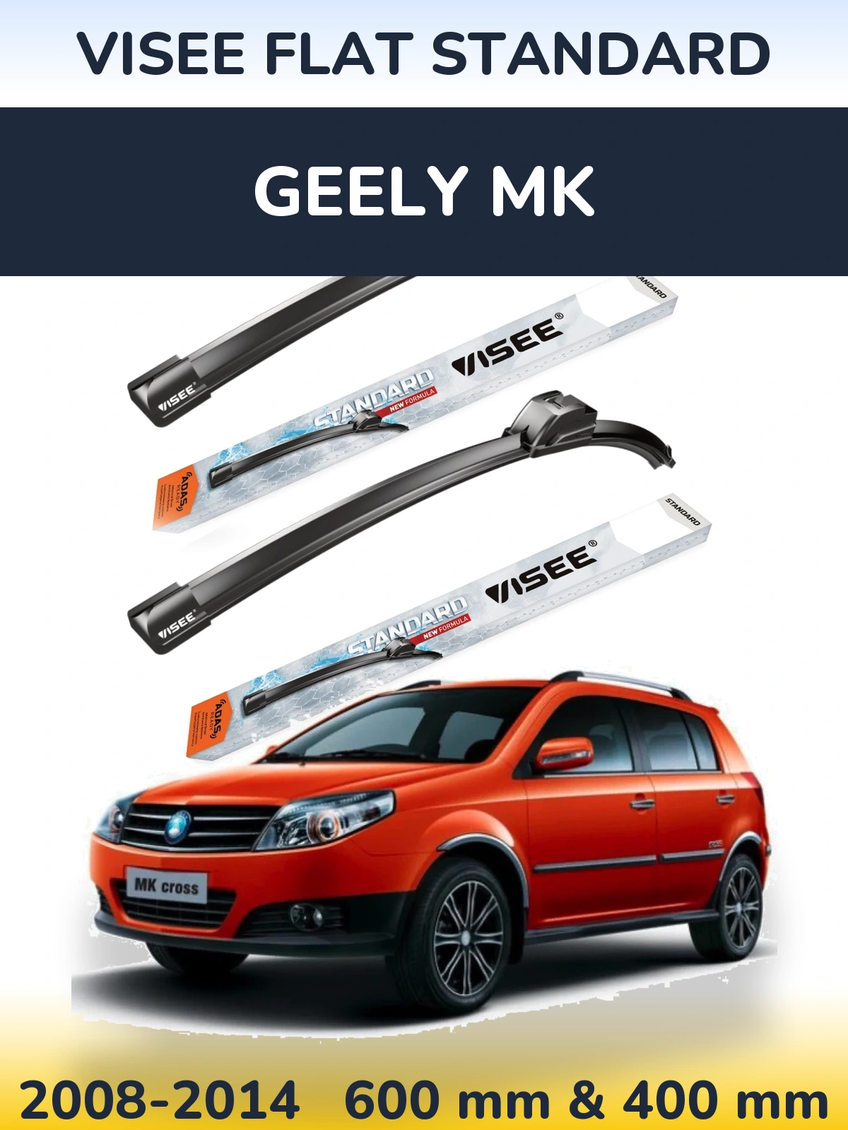 Torkarblad VISEE FLAT STANDARD för Geely MK