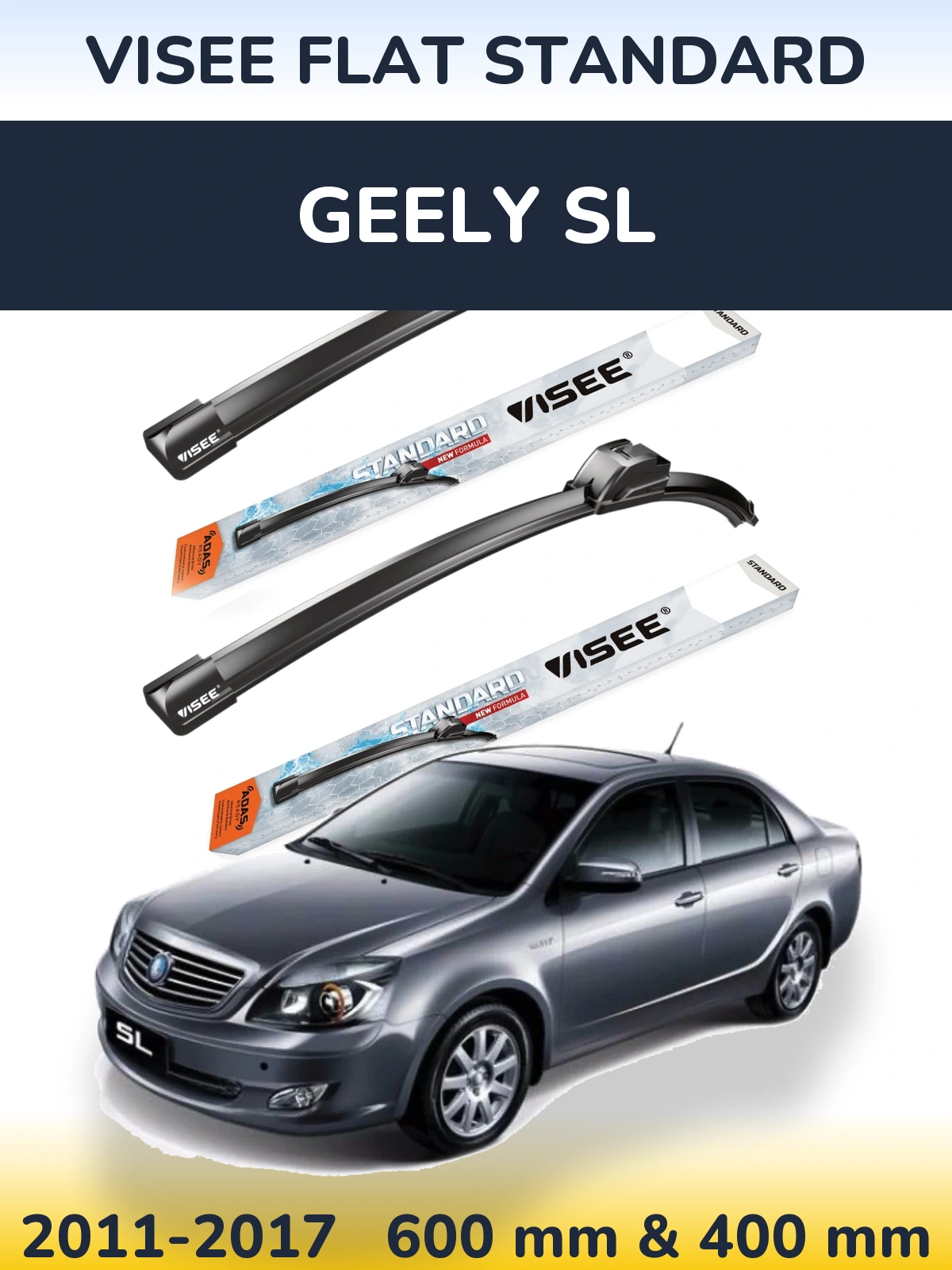Torkarblad VISEE FLAT STANDARD för Geely SL