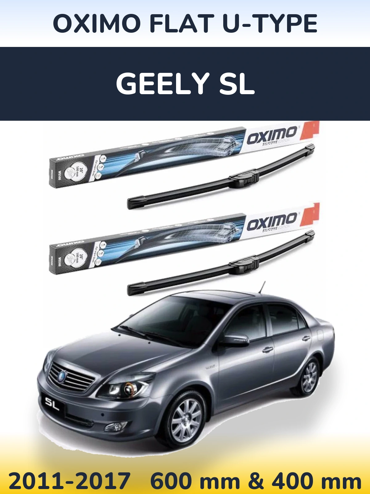 Torkarblad Oximo Flat U-type för Geely SL