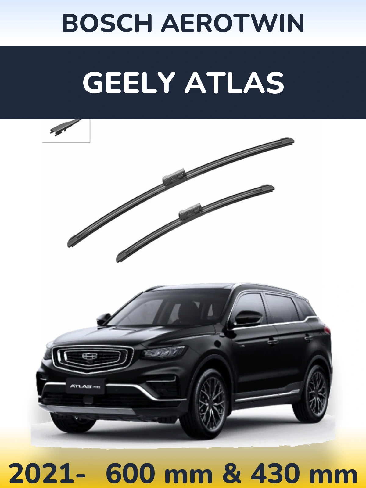 Torkarblad BOSCH AeroTwin för Geely Atlas