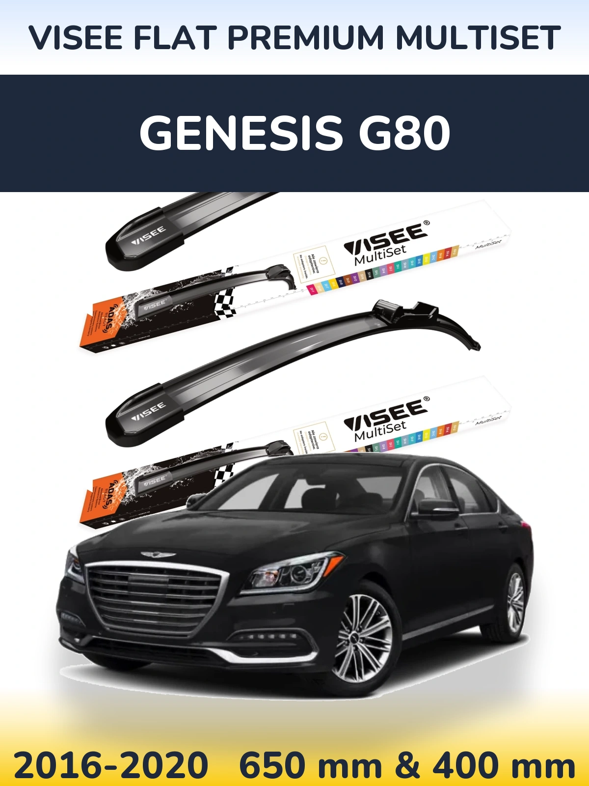 Torkarblad VISEE FLAT PREMIUM MultiSet för Genesis G80